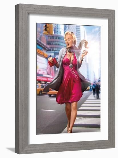 Marilyn In the City-JJ Brando-Framed Art Print