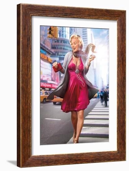 Marilyn In the City-JJ Brando-Framed Art Print