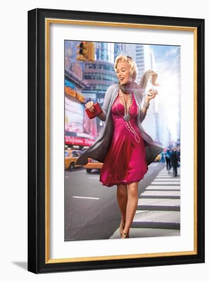 Marilyn In the City-JJ Brando-Framed Art Print