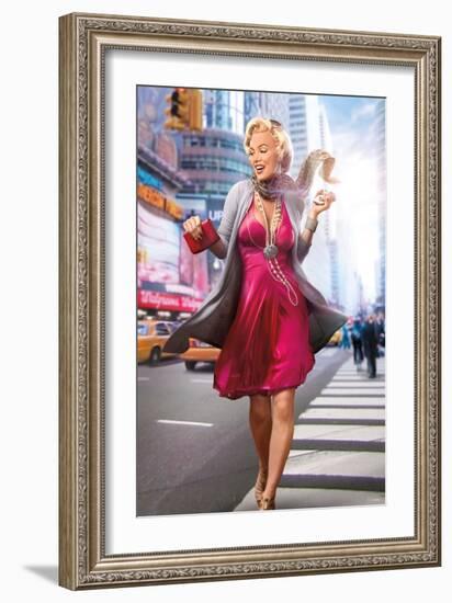 Marilyn in the City-JJ Brando-Framed Art Print