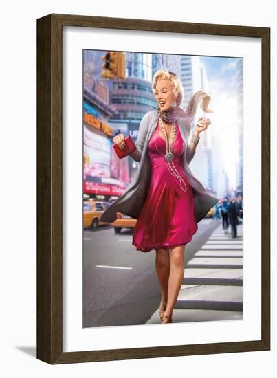 Marilyn in the City-JJ Brando-Framed Art Print