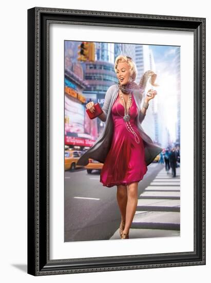 Marilyn in the City-JJ Brando-Framed Art Print