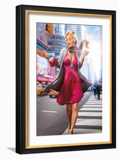 Marilyn in the City-JJ Brando-Framed Art Print