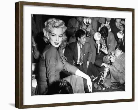 Marilyn Monroe, 1954. Marilyn Monroe In Japan for His Honeymoon With Joe Dimaggio, 1954-null-Framed Photographic Print