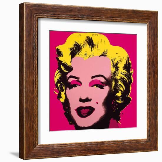 Marilyn Monroe, 1967 (hot pink)-Andy Warhol-Framed Art Print