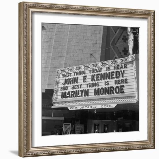 Marilyn Monroe and John F, Kennedy-Bettmann-Framed Photographic Print