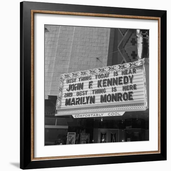 Marilyn Monroe and John F, Kennedy-Bettmann-Framed Photographic Print