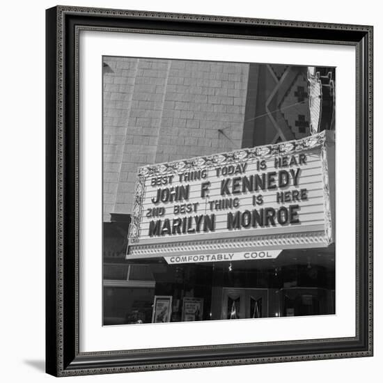 Marilyn Monroe and John F, Kennedy-Bettmann-Framed Photographic Print