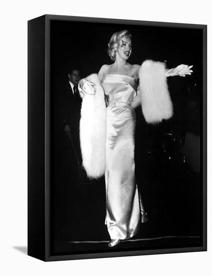 Marilyn Monroe at Premiere of Film "Call Me Madam" on March 4, 1953-null-Framed Stretched Canvas