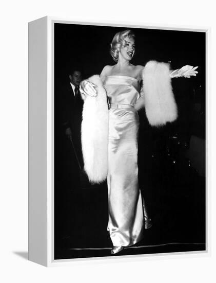 Marilyn Monroe at Premiere of Film "Call Me Madam" on March 4, 1953-null-Framed Stretched Canvas