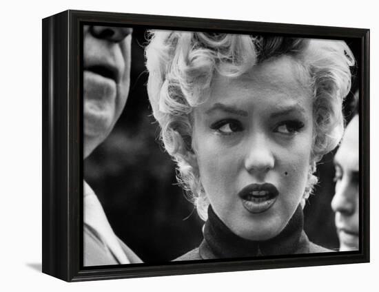 Marilyn Monroe Face Reporters After Announcement Divorce From Baseball Great Joe DiMaggio-George Silk-Framed Premier Image Canvas