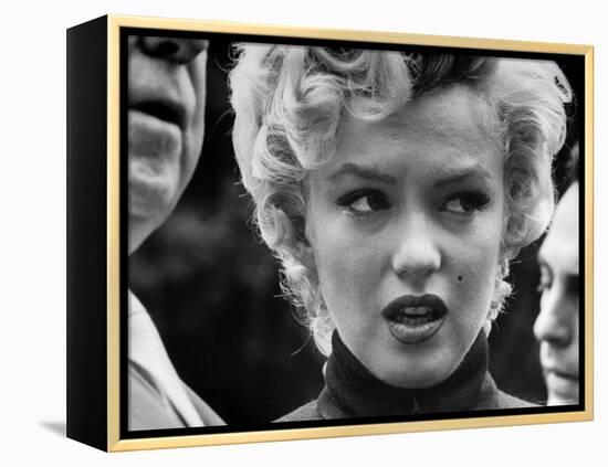 Marilyn Monroe Face Reporters After Announcement Divorce From Baseball Great Joe DiMaggio-George Silk-Framed Premier Image Canvas