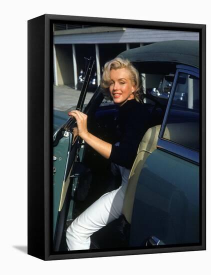 Marilyn Monroe Getting Out of a Car-Alfred Eisenstaedt-Framed Premier Image Canvas