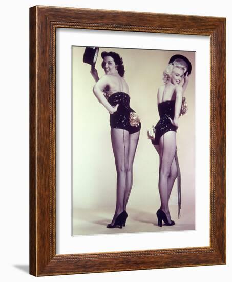 Marilyn Monroe, Jane Russell "Gentlemen Prefer Blondes" 1953, Directed by Howard Hawks-null-Framed Photographic Print