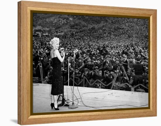 Marilyn Monroe Named "Member of Honour of the 25E Division" on February 16-19, 1954-null-Framed Stretched Canvas