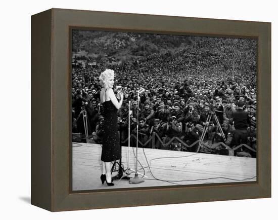 Marilyn Monroe Named "Member of Honour of the 25E Division" on February 16-19, 1954-null-Framed Stretched Canvas