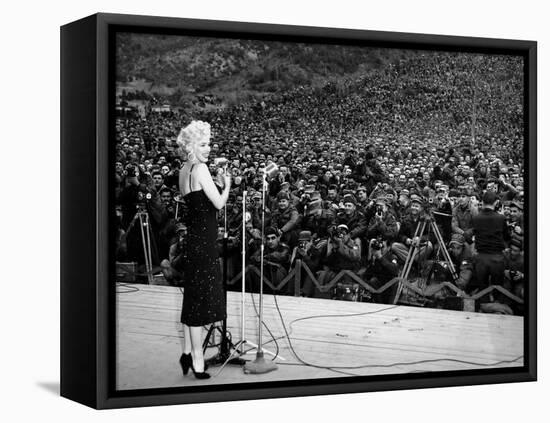 Marilyn Monroe Named "Member of Honour of the 25E Division" on February 16-19, 1954-null-Framed Stretched Canvas