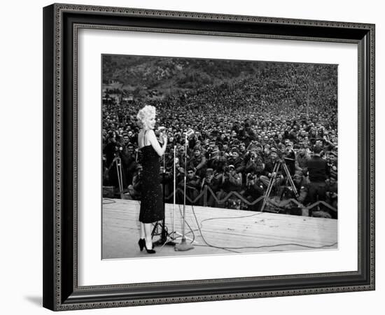 Marilyn Monroe Named "Member of Honour of the 25E Division" on February 16-19, 1954-null-Framed Photo