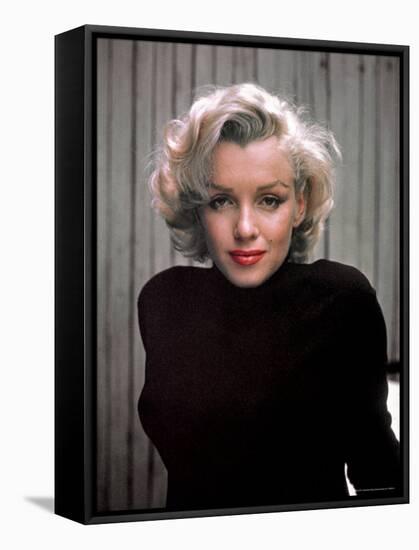 Marilyn Monroe on Patio Outside of Her Home-Alfred Eisenstaedt-Framed Premier Image Canvas