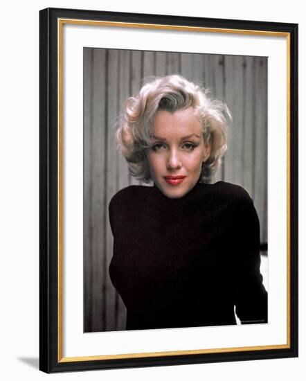 Marilyn Monroe on Patio Outside of Her Home-Alfred Eisenstaedt-Framed Premium Photographic Print