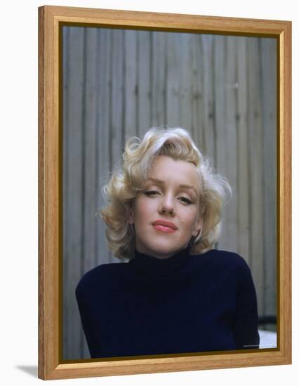 Marilyn Monroe on Patio Outside of Her Home-Alfred Eisenstaedt-Framed Premier Image Canvas