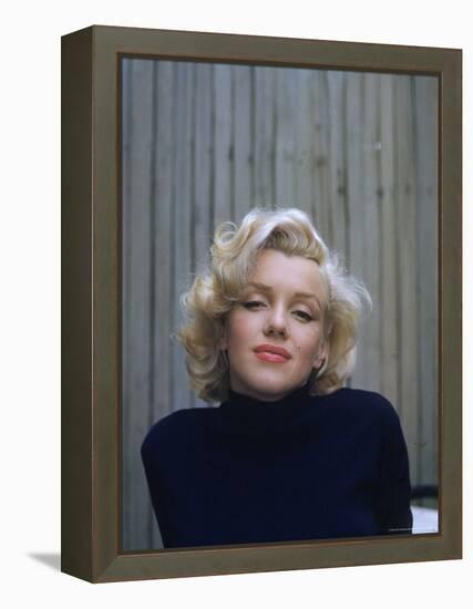 Marilyn Monroe on Patio Outside of Her Home-Alfred Eisenstaedt-Framed Premier Image Canvas