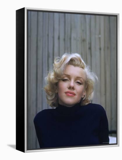 Marilyn Monroe on Patio Outside of Her Home-Alfred Eisenstaedt-Framed Premier Image Canvas