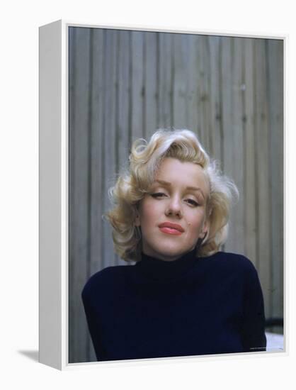 Marilyn Monroe on Patio Outside of Her Home-Alfred Eisenstaedt-Framed Premier Image Canvas