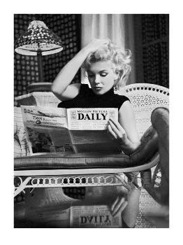 Marilyn Monroe Reading Motion Picture Daily, New York, c.1955' Art Print - Ed  Feingersh