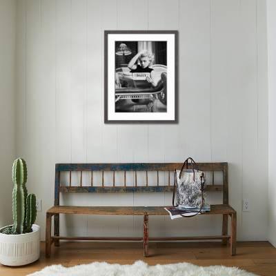 Marilyn Monroe Reading Motion Picture Daily New York C 1955 Art