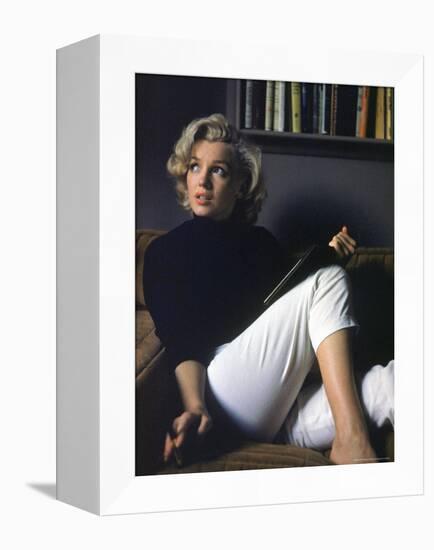 Marilyn Monroe Relaxing at Home-Alfred Eisenstaedt-Framed Premier Image Canvas