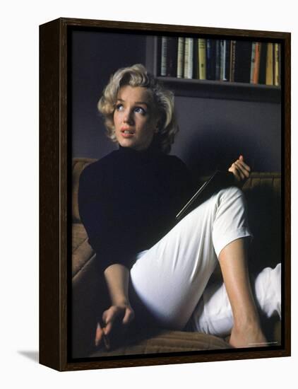 Marilyn Monroe Relaxing at Home-Alfred Eisenstaedt-Framed Premier Image Canvas