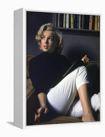 Marilyn Monroe Relaxing at Home-Alfred Eisenstaedt-Framed Premier Image Canvas