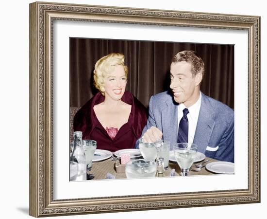 Marilyn Monroe with her second husband, Joe DiMaggio, 1954-null-Framed Photo