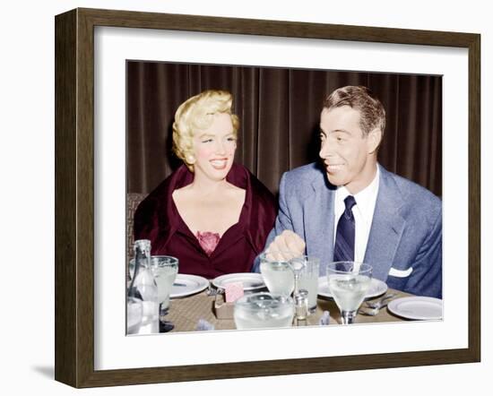 Marilyn Monroe with her second husband, Joe DiMaggio, 1954-null-Framed Photo