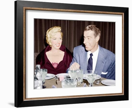 Marilyn Monroe with her second husband, Joe DiMaggio, 1954-null-Framed Photo