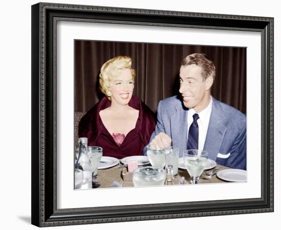 Marilyn Monroe with her second husband, Joe DiMaggio, 1954-null-Framed Photo