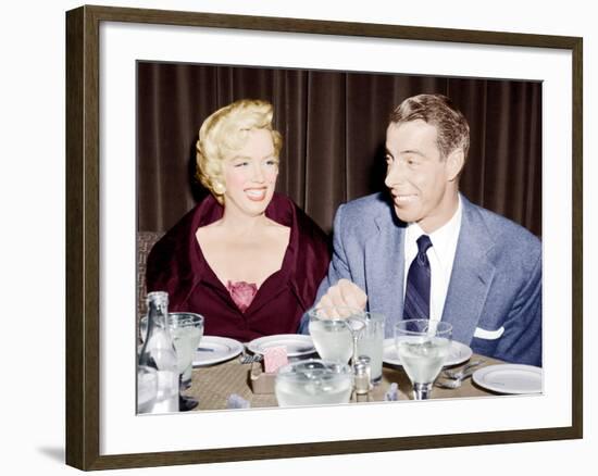 Marilyn Monroe with her second husband, Joe DiMaggio, 1954-null-Framed Photo