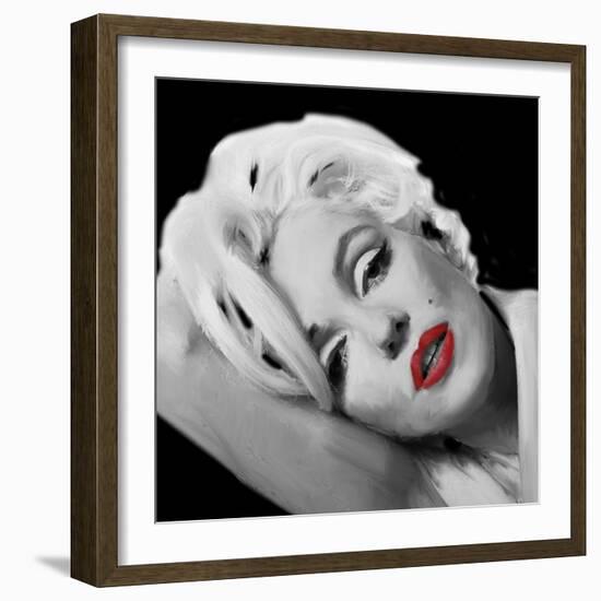 Marilyn's Lips-Jerry Michaels-Framed Art Print