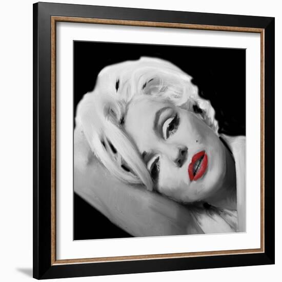 Marilyn's Lips-Jerry Michaels-Framed Art Print