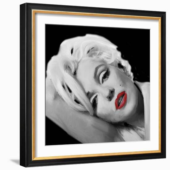 Marilyn's Lips-Jerry Michaels-Framed Art Print