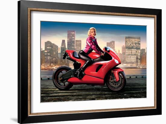 Marilyn's Red Ride - Norma Jean-JJ Brando-Framed Art Print