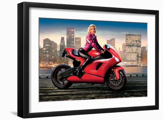 Marilyn's Red Ride - Norma Jean-JJ Brando-Framed Art Print