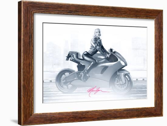 Marilyn's Ride in Pink-JJ Brando-Framed Art Print