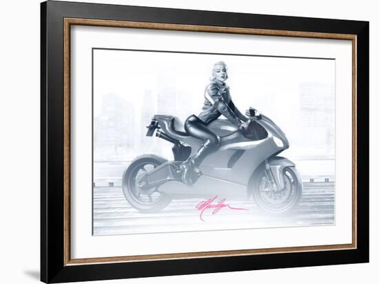 Marilyn's Ride in Pink-JJ Brando-Framed Art Print