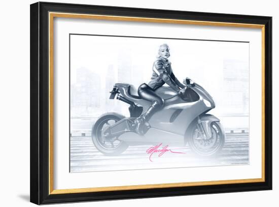 Marilyn's Ride in Pink-JJ Brando-Framed Art Print