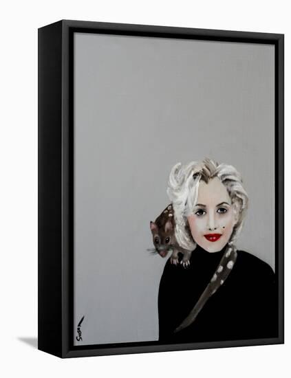 Marilyn with Quoll, 2016-Susan Adams-Framed Premier Image Canvas