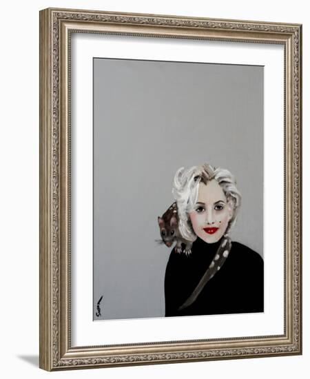 Marilyn with Quoll, 2016-Susan Adams-Framed Giclee Print