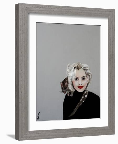 Marilyn with Quoll, 2016-Susan Adams-Framed Giclee Print