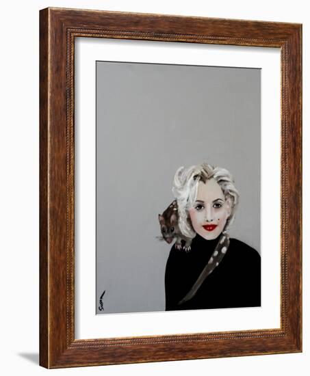 Marilyn with Quoll, 2016-Susan Adams-Framed Giclee Print